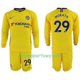 Koszulka Chelsea Morata 29 Dziecięcy Wyjazdowe Koszulki Piłkarskie 2018-2019 Długi Rękaw